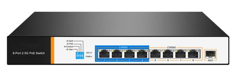 Foredge AI1009XGP неуправляемый коммутатор 8x2,5G, 1x10G, POE, до 250 м